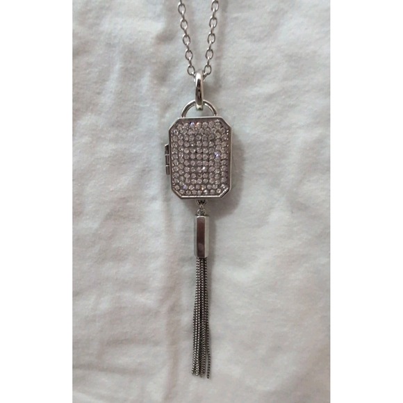 Chico's Jewelry - Vintage Chico's Miracle Locket Crystal Silver Tone Pendant NWT‎